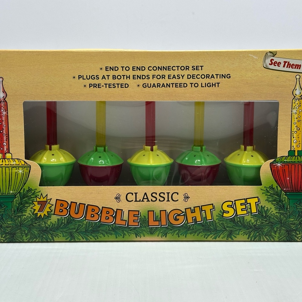 Kurt Adler Classic Bubble Light Set - Green and Yellow